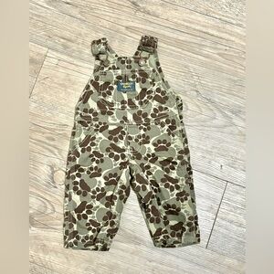 OVERALLS OSHKOSH BROWN GRAY CAMOUFLAGE 3 MONTH COTTON POCKETS